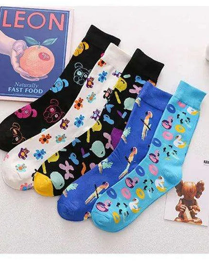 Colorful Tongue Graphic Skateboard Socks for Women - Stylish Fun Addition