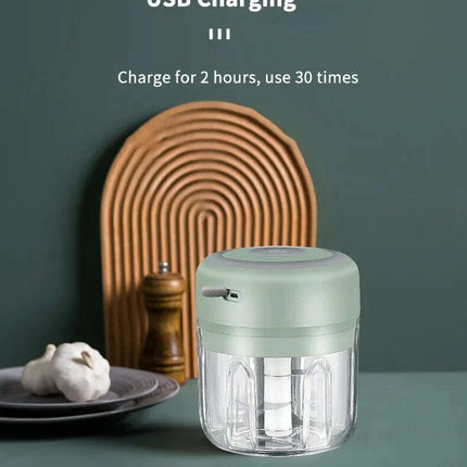 Compact Electric Garlic Chopper with Quick-Slice Technology and Adjustable Capacity