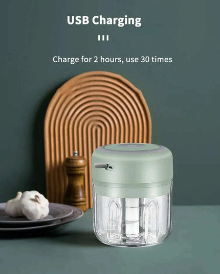 Compact Electric Garlic Chopper with Quick-Slice Technology and Adjustable Capacity