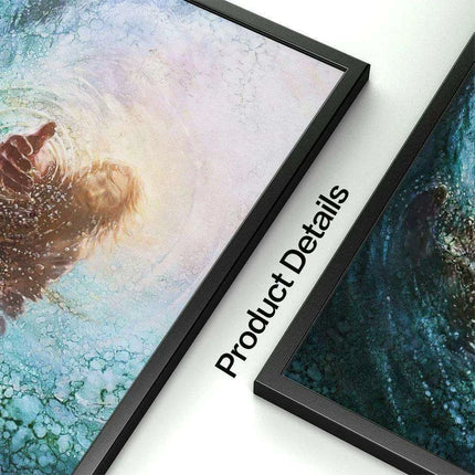 Divine Coastal Serenity: Christ Jesus Nordic Canvas Art for Spiritual Spaces