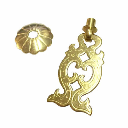 COTOM Vintage Fish Shape Brass Cabinet Knobs - Handmade Ring Pulls
