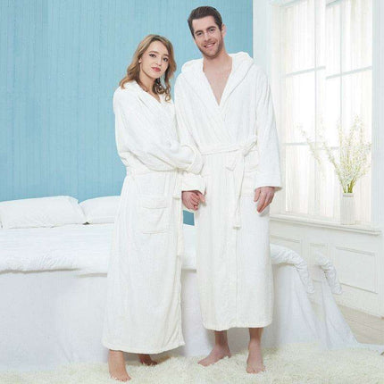 Cozy Elegance Unisex Cotton Hooded Kimono Robe for Winter