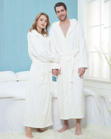 Cozy Elegance Unisex Cotton Hooded Kimono Robe for Winter