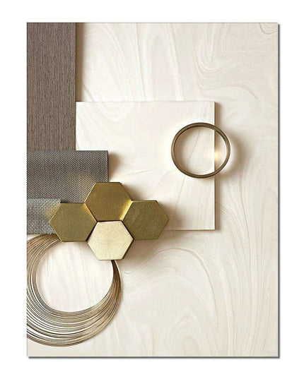 Modern 3D Geometric Metal Wall Art for Chic Home Decor