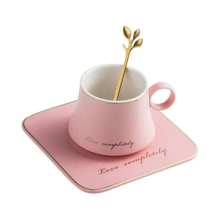 Luxurious European Porcelain Coffee Set with Gold Accents for a Refined Dining Experience