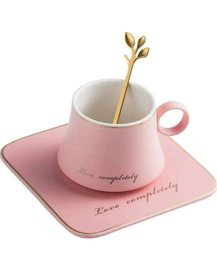 Luxurious European Porcelain Coffee Set with Gold Accents for a Refined Dining Experience