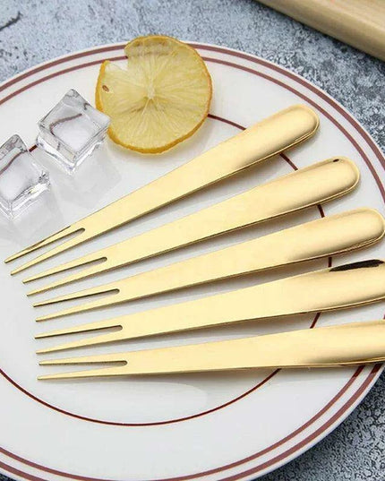 Chic Japanese-Style Stainless Steel Dessert and Fruit Forks – Versatile Cutlery for Upscale Dining