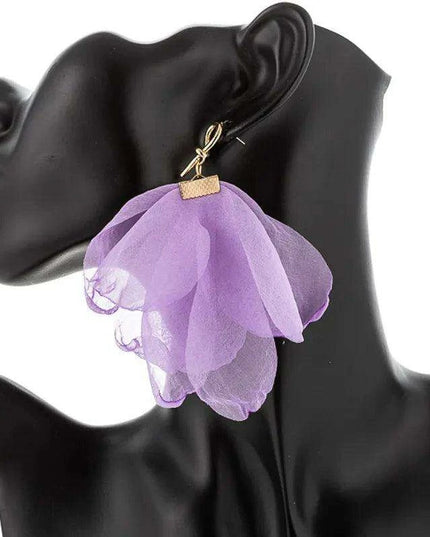 Elegant Bohemian Floral Chiffon Earrings: A Chic Expression of Luxury