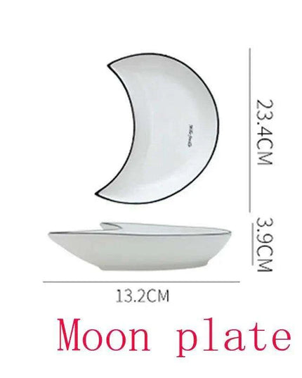Chic Moon-Inspired White Ceramic Dining Set for Elegant Entertaining