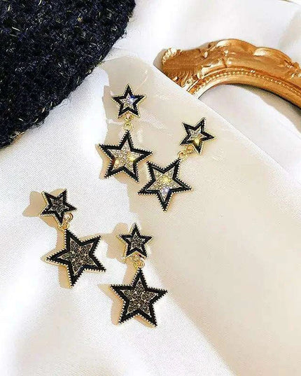 Starlit Gemstone Drop Earrings - Elegant Ear Adornments