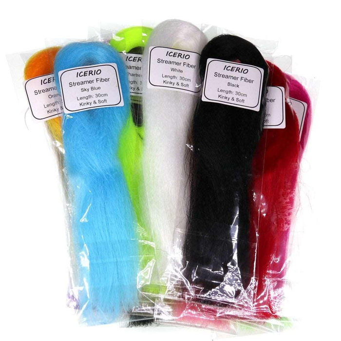 ICERIO 01pack Crimped Kinky Minnow Fiber Streamer Fly Fibers - Bass Fishing Essential