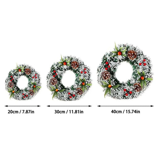 20/30/40cm Beautiful Elegant Hanging Christmas Wreath Garland  Flower Fruit Ball Cone Xmas Ornaments Window Door eprolo