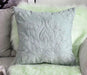 Embroidered Green Floral Cotton Cushion Cover - 50x50cm Decorative Throw for Sofa and Armchair