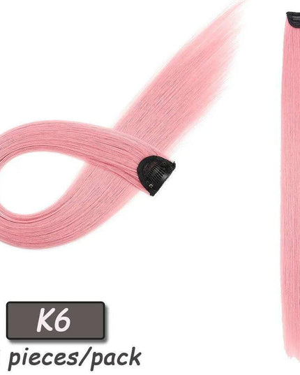 24" Colorful Ombre Clip-In Hair Extensions - Benehair Vibrant Synthetic Hairpiece