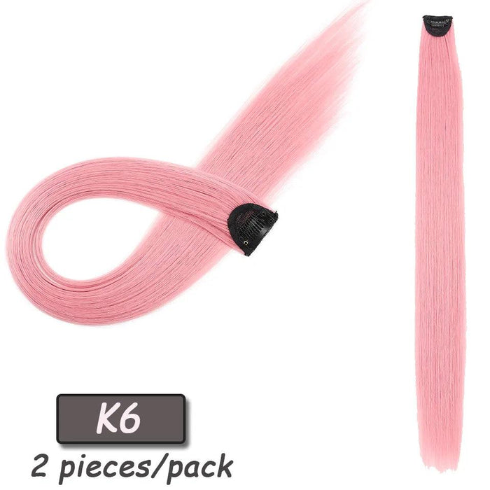 24" Colorful Ombre Clip-In Hair Extensions - Benehair Vibrant Synthetic Hairpiece