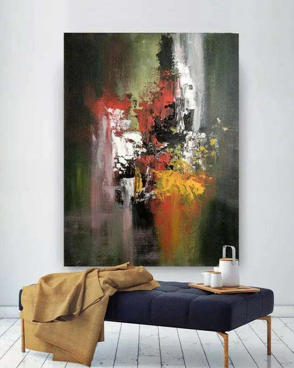 Oversized Acrylic and Oil Masterpiece for a Bold Gallery Wall Display