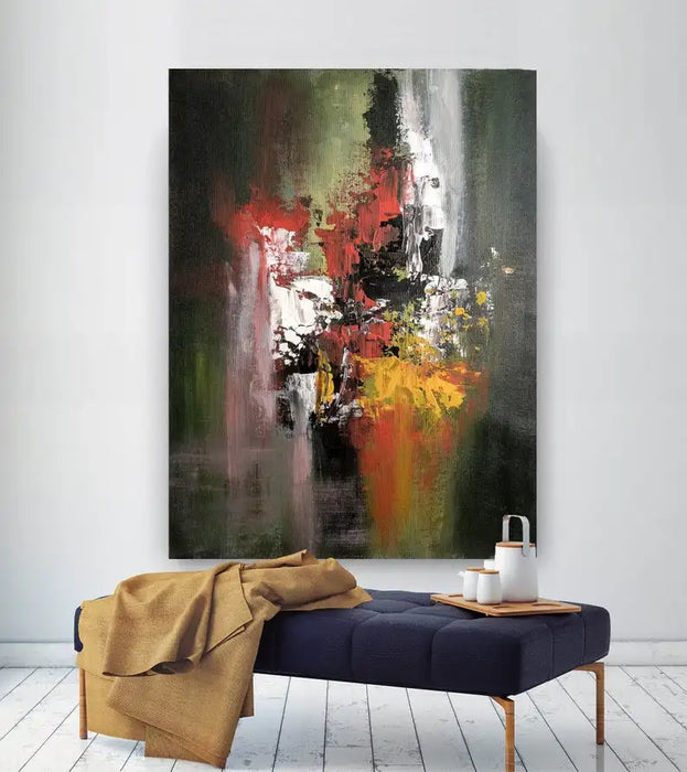 Extra-Large Handcrafted Acrylic and Oil Painting for Stunning Gallery Wall Centerpiece