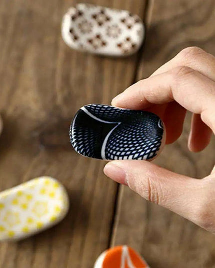 Elegant Japanese Ceramic Chopstick Holder - Stylish Anti-Slip Accessory for Refined Dining Experiences