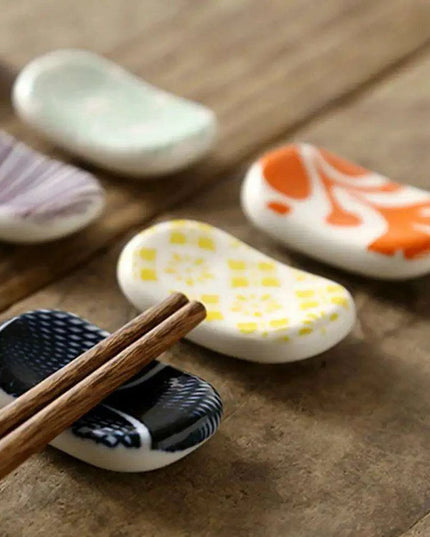 Elegant Japanese Ceramic Chopstick Holder - Stylish Anti-Slip Accessory for Refined Dining Experiences