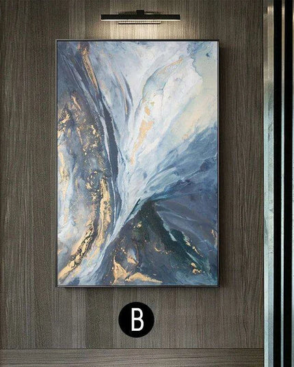 Tranquil Abstract Canvas Art in Nordic Blue - Stylish Modern Decor for Any Space