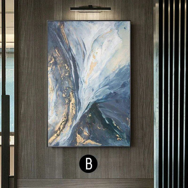 Tranquil Abstract Canvas Art in Nordic Blue - Stylish Modern Decor for Any Space