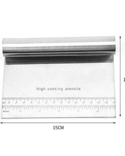 Stainless Steel Dough Scraper & Pastry Tool Set with Integrated Measuring Scale for Precision Baking