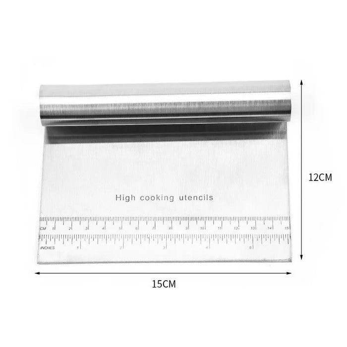 Stainless Steel Dough Scraper & Pastry Tool Set with Integrated Measuring Scale for Precision Baking
