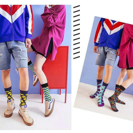 Colorful Tongue Graphic Skateboard Socks for Women - Stylish Fun Addition