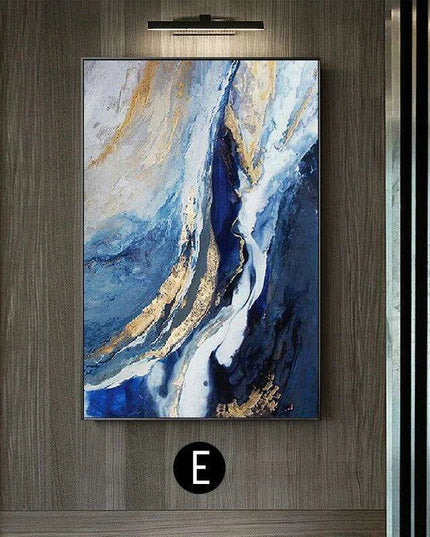 Tranquil Abstract Canvas Art in Nordic Blue - Stylish Modern Decor for Any Space