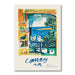 Serene French Riviera Coastal Abstract Canvas Art Set with Iconic Artist Travel Posters