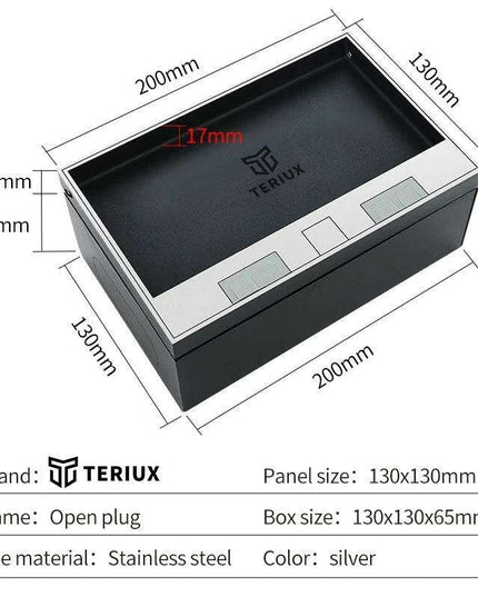 Customizable Stainless Steel Modular Floor Socket with Integrated Marble Design