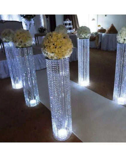 Luxurious Acrylic Crystal Centerpiece Collection - 6 Pieces, 110CM Diameter
