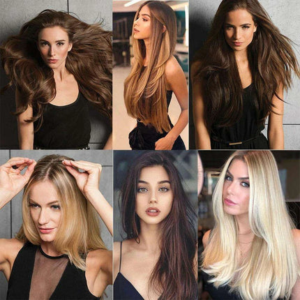 Blonde and Black Halo Hair Extensions for Effortless Volume and Length Boost