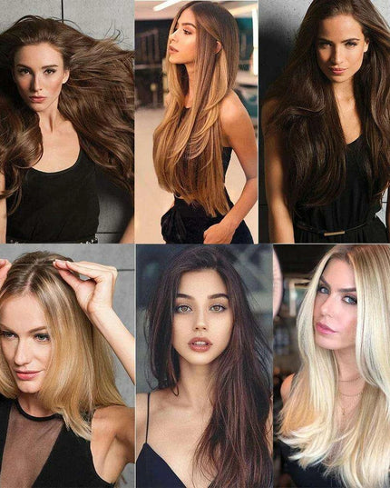 Blonde and Black Halo Hair Extensions for Effortless Volume and Length Boost