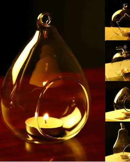 Charming Borosilicate Glass Hanging Candle Holder for Air Plants - Unique Handmade Design