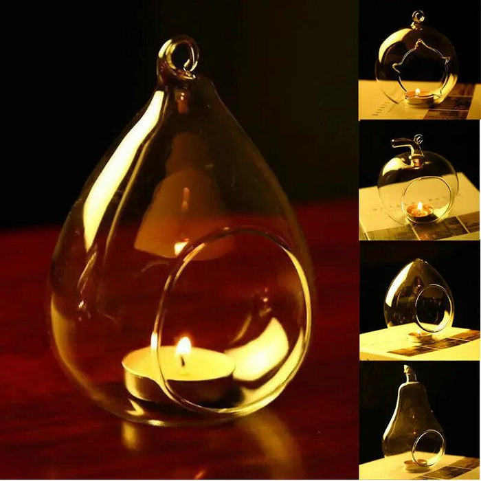 Charming Borosilicate Glass Hanging Candle Holder for Air Plants - Unique Handmade Design