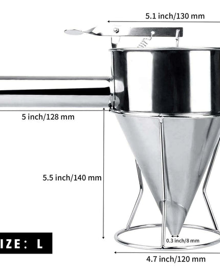 Precision Pour Stainless Steel Batter Dispenser for Effortless Cooking