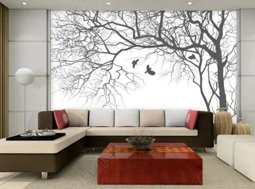 Captivating Black and White Tropical Rainforest 3D Wallpaper - Customizable Sizes