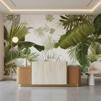 Custom Tropical Mural Wallpaper Hand Painted Any Size