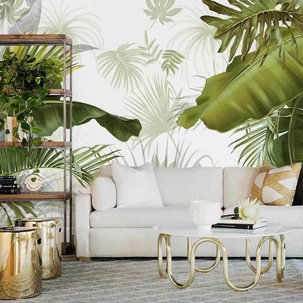 Homeby Custom Mural Wallpaper - Hand Painted Tropical Leaves, Luxury D