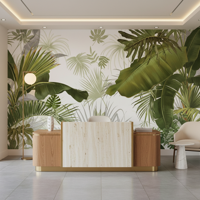 Custom Tropical Mural Wallpaper Hand Painted Any Size