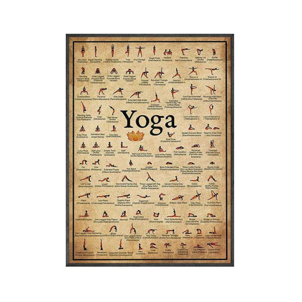 Tranquil Yoga Ashtanga Pose Chart Wall Art Canvas - Premium Zen Home Decor Piece