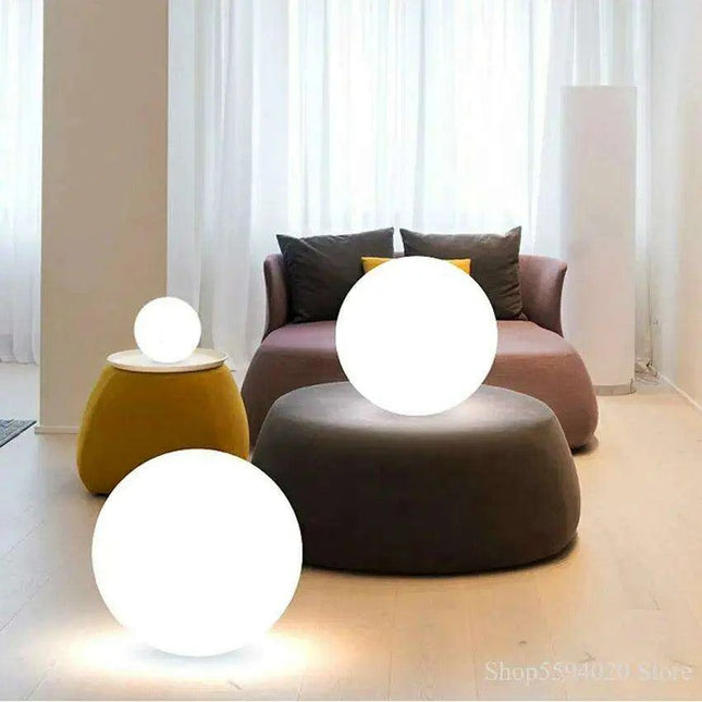 Sleek LED Orb Floor Lamp for Cozy Modern Home Lighting