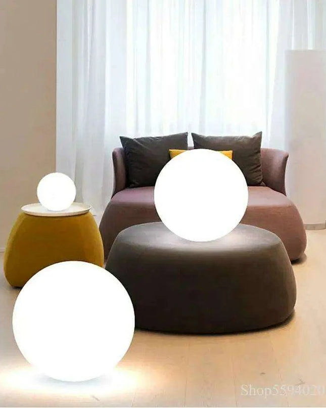 Sleek LED Orb Floor Lamp for Cozy Modern Home Lighting