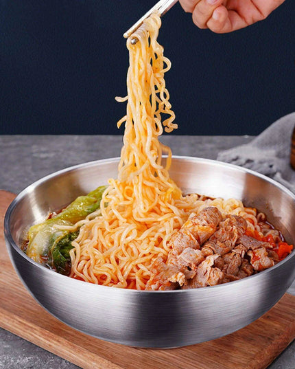 Premium Double-Walled Insulated Ramen Bowl in 900ml, 1100ml, and 1400ml Sizes for Hot Soups and Noodles