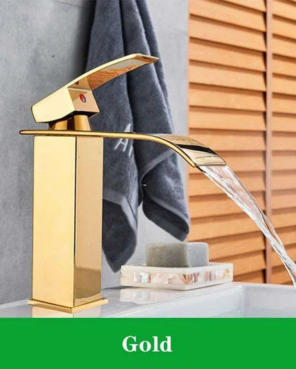 Modern Black Waterfall Faucet with Chrome Accents for Stylish Bathrooms