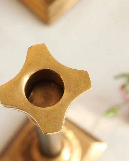 Timeless Vintage Brass Candle Holders - European Elegance for Intimate Dinners and Home Styling