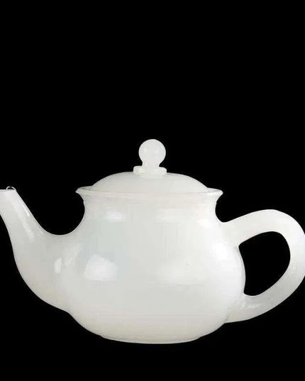 Turquoise-Embellished Afghan Jade Teapot Set for Elegant Tea Ceremonies