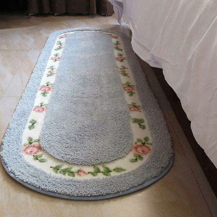 Chic Pink Rose Oval Rug Set - 2 Elegant Mats for Stylish Home Decor