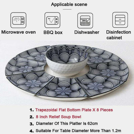 Sophisticated 9-Piece Porcelain Dining Set with 8 Versatile Soup Bowls (CZY-BS1030)
